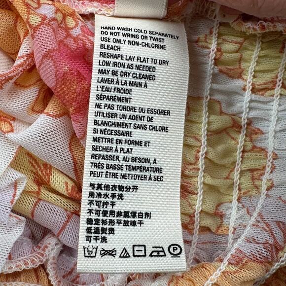 Free People Top Women Extra Small Yellow Floral Boho Beach Festival Whimsy Fairy - Picture 10 of 14